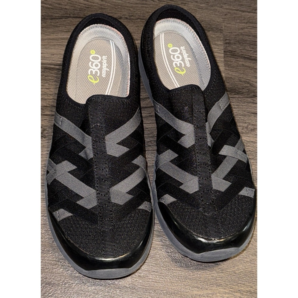 Easy Spirit Women's e360 Black  Slip on Clogs Shoes Size 8M